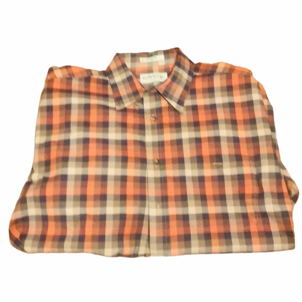 Orvis Men’s Button Down Shirt Plaid Size XL